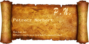 Petrecz Norbert névjegykártya