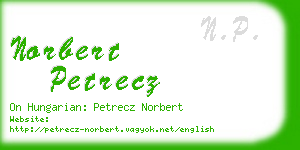 norbert petrecz business card